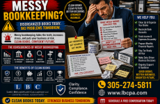 Is messy bookkeeping making it impossible to know if your business is profitable? When transactions are missing, duplicated, or recorded in the wrong category, your financial reports can become confusing and unreliable. A bookkeeping problem may look small at first, but it can lead to poor decisions, cash flow issues, and tax complications. At Lord Breakspeare Callaghan, we help business owners organize their books, understand their numbers, and prepare cleaner financial information. Do not wait until the problem becomes expensive. Call Lord Breakspeare Callaghan at 305-274-58-11 or visit www.lbcpa.com. Clarity. Compliance. Confidence.