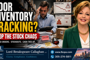 Is poor inventory tracking affecting your profit margins? When inventory is not tracked correctly, your business may not know what is selling, what is missing, or what is costing too much. Poor inventory records can lead to inaccurate profit reports, cash flow problems, and pricing decisions based on incomplete information. At Lord Breakspeare Callaghan, we help business owners review inventory records, organize their accounting, and prepare cleaner financial information. Do not wait until the problem becomes expensive. Call Lord Breakspeare Callaghan at 305-274-58-11 or visit www.lbcpa.com. Clarity. Compliance. Confidence.