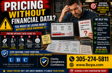 Are you setting prices without knowing your true costs? When prices are set without accurate cost information, your business may sell more but earn less. Labor, materials, overhead, taxes, and hidden expenses can quietly reduce profit margins and create cash flow pressure. At Lord Breakspeare Callaghan, we help business owners review their costs, understand their numbers, and prepare cleaner financial information. Do not wait until the problem becomes expensive. Call Lord Breakspeare Callaghan at 305-274-58-11 or visit www.lbcpa.com. Clarity. Compliance. Confidence.