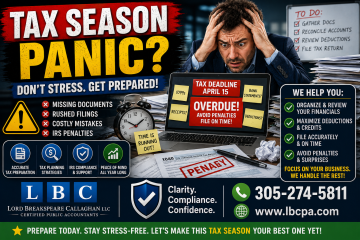 Are you waiting until tax season to find out how your business really performed? When financial records are reviewed only once a year, business owners may discover problems too late. Missing expenses, inaccurate reports, unexpected tax bills, and cash flow issues can become more difficult to correct when too much time has passed. At Lord Breakspeare Callaghan, we help business owners stay organized throughout the year, review their numbers, and prepare cleaner financial information. Do not wait until the problem becomes expensive. Call Lord Breakspeare Callaghan at 305-274-58-11 or visit www.lbcpa.com. Clarity. Compliance. Confidence.