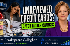 Are business credit card charges being reviewed every month? When credit card activity is not reviewed regularly, unauthorized charges, duplicate payments, personal expenses, or incorrect categories can slip into your books. These mistakes can distort your financial reports, reduce tax accuracy, and create compliance problems. At Lord Breakspeare Callaghan, we help business owners review credit card transactions, organize expenses, and prepare cleaner financial information. Do not wait until the problem becomes expensive. Call Lord Breakspeare Callaghan at 305-274-58-11 or visit www.lbcpa.com. Clarity. Compliance. Confidence.