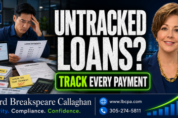 Are loan payments being recorded correctly in your books? When loan payments are not recorded properly, principal, interest, and fees can be placed in the wrong categories. This can distort your expenses, make liabilities look inaccurate, and create confusion when reviewing cash flow or preparing tax-ready financial information. At Lord Breakspeare Callaghan, we help business owners review loan activity, organize financial records, and prepare cleaner financial information. Do not wait until the problem becomes expensive. Call Lord Breakspeare Callaghan at 305-274-58-11 or visit www.lbcpa.com. Clarity. Compliance. Confidence.