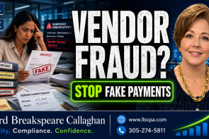 Are vendor payments being reviewed carefully before money leaves the business? When vendor payments are approved without proper review, your business may pay incorrect invoices, duplicate charges, unauthorized expenses, or even fraudulent bills. A weak payment process can quietly drain cash and create unreliable financial records. At Lord Breakspeare Callaghan, we help business owners review vendor payments, strengthen accounting controls, and prepare cleaner financial information. Do not wait until the problem becomes expensive. Call Lord Breakspeare Callaghan at 305-274-58-11 or visit www.lbcpa.com. Clarity. Compliance. Confidence.